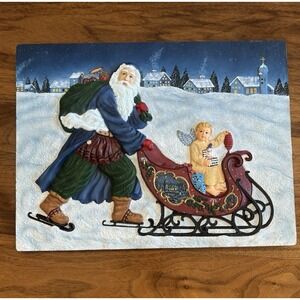 Pipka's Decorative Wall Art Tile 11612 Starlight Santa & Angel Limited Edition‎